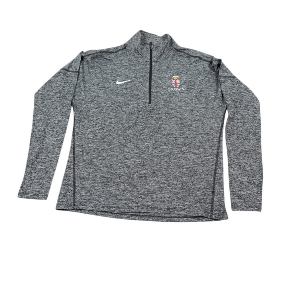 Nike Dri-Fit Element Pullover Women M Grey Brown University Half Zip Long Sleeve